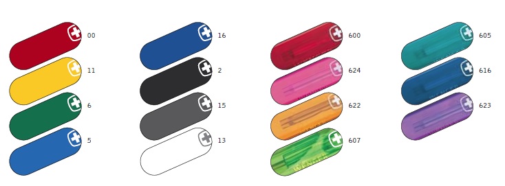 Wenger Scale Colour Codes from the 2009 EU Catalog