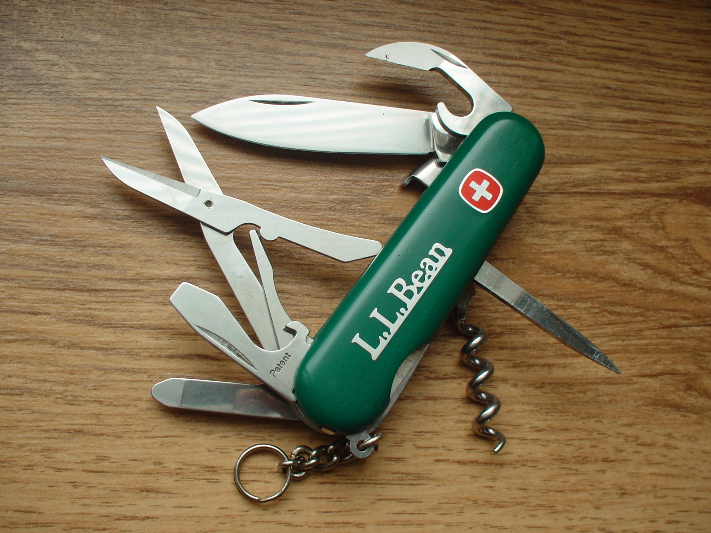 The naming for this Wenger model may be L.L.Bean specific. The special features of this 85mm model are a flat Phillips screwdriver and a locking blade.