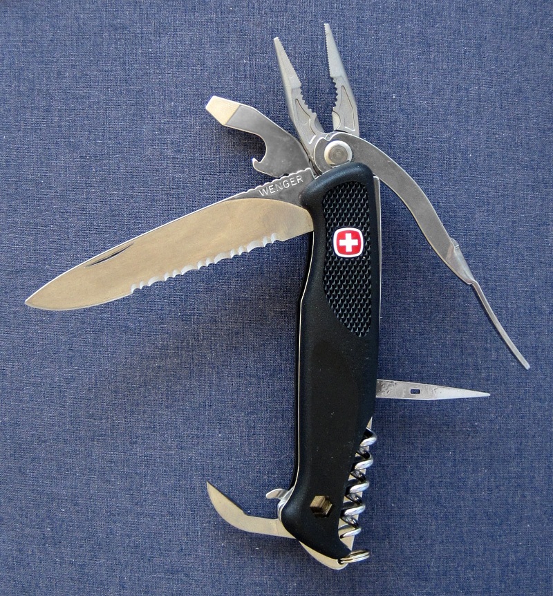 The Wenger Ranger 174, 3 layers with pliers and bit-driver.