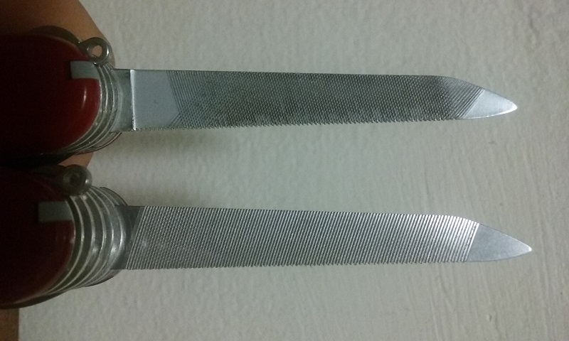 Older File at Top - Newer Stainless Steel File at Bottom