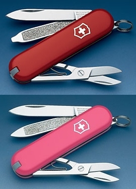 Red Classic SD and a Pink Victorinox Classic